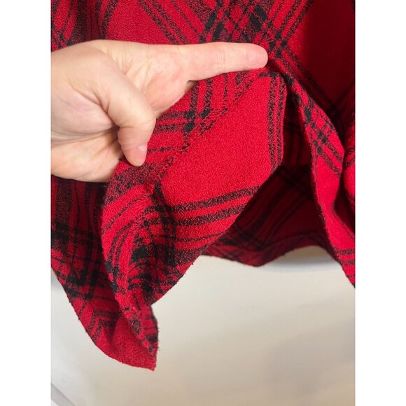 Retro Plaid Maxi Dress 12 Red Tartan Checks Boho Western Classic Chic Indie Folk - Picture 4 of 9